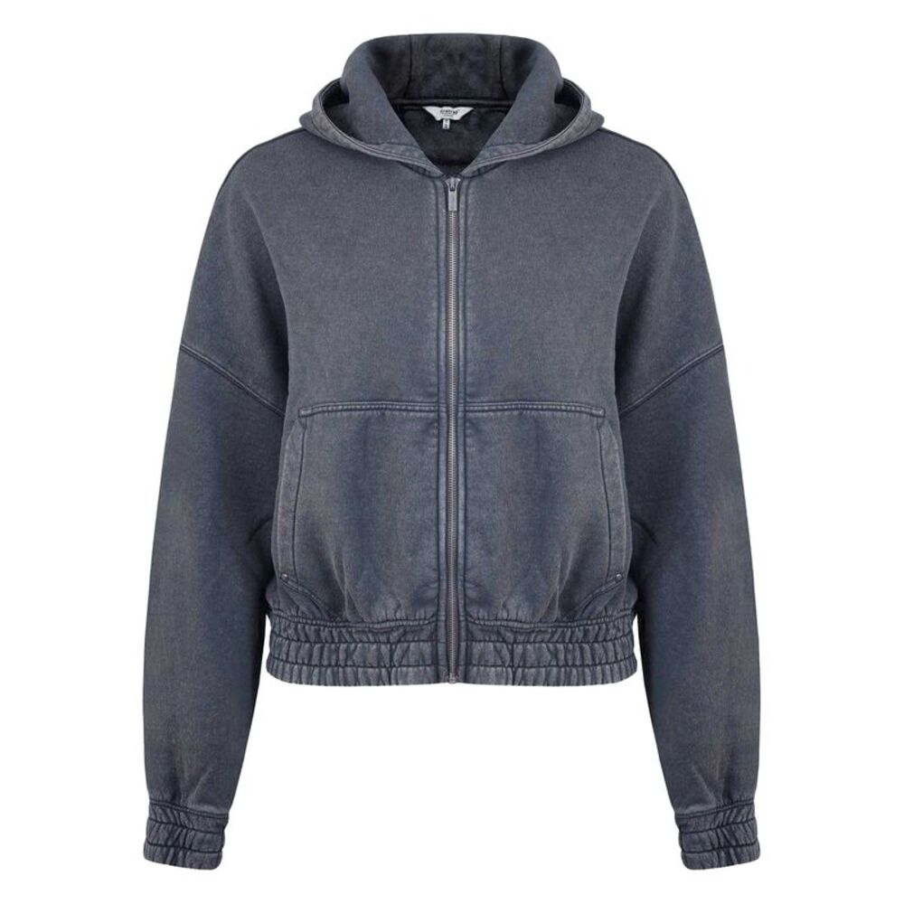 Firetrap Womens/Ladies Washed Full Zip Hoodie / Gray